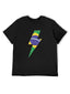 Brazil Flag Lightning Bolt Minimalist Rock T-Shirt