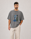 Abstract Cubist Portrait Washed Graphic T-Shirt