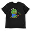 Sad Frog Broken Heart Graphic Black T-Shirt