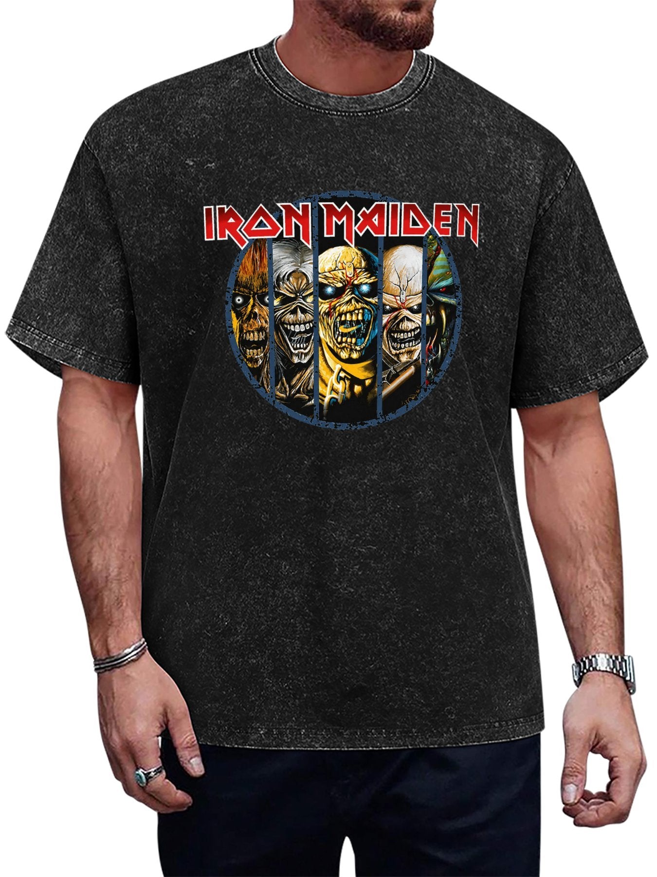 Iron Maiden Eddie Faces Graphic T-Shirt Main image