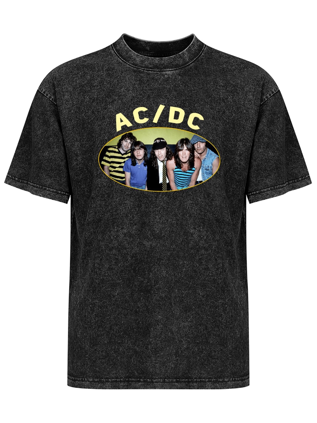 Vintage Washed AC/DC Band Photo Graphic T-Shirt