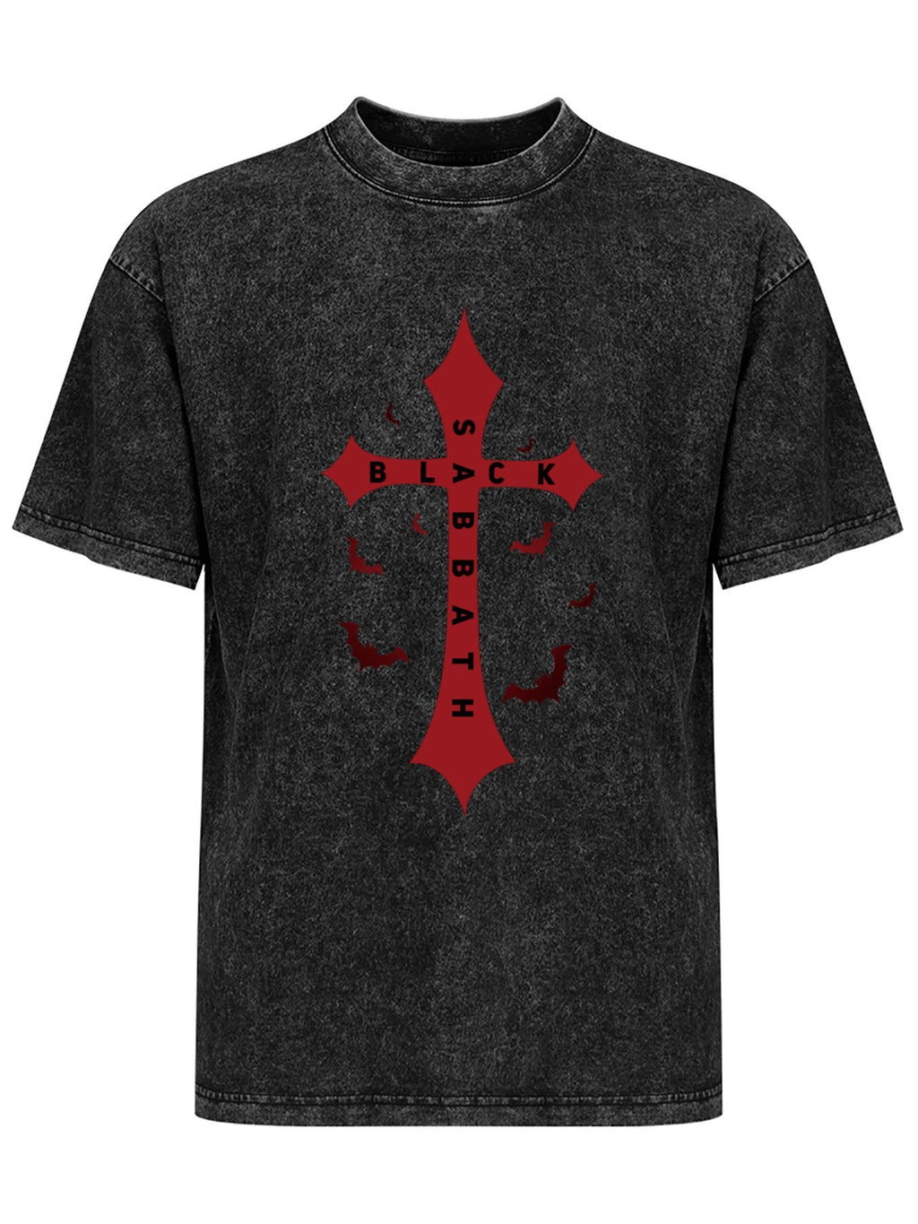 Vintage Washed Black Sabbath Cross Graphic T-Shirt