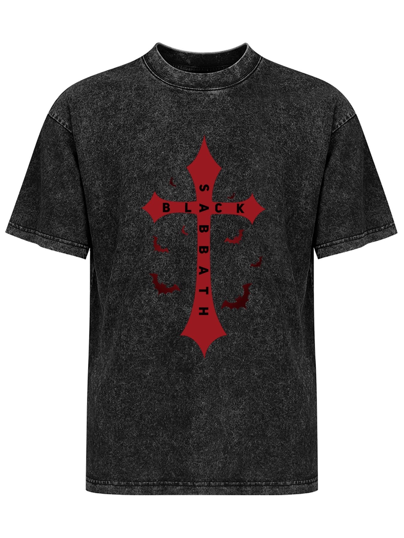 Vintage Washed Black Sabbath Cross Graphic T-Shirt