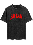 Brian May Red Name Logo Graphic T-Shirt