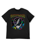 Grateful Dead Psychedelic Skull Lightning Graphic T-Shirt