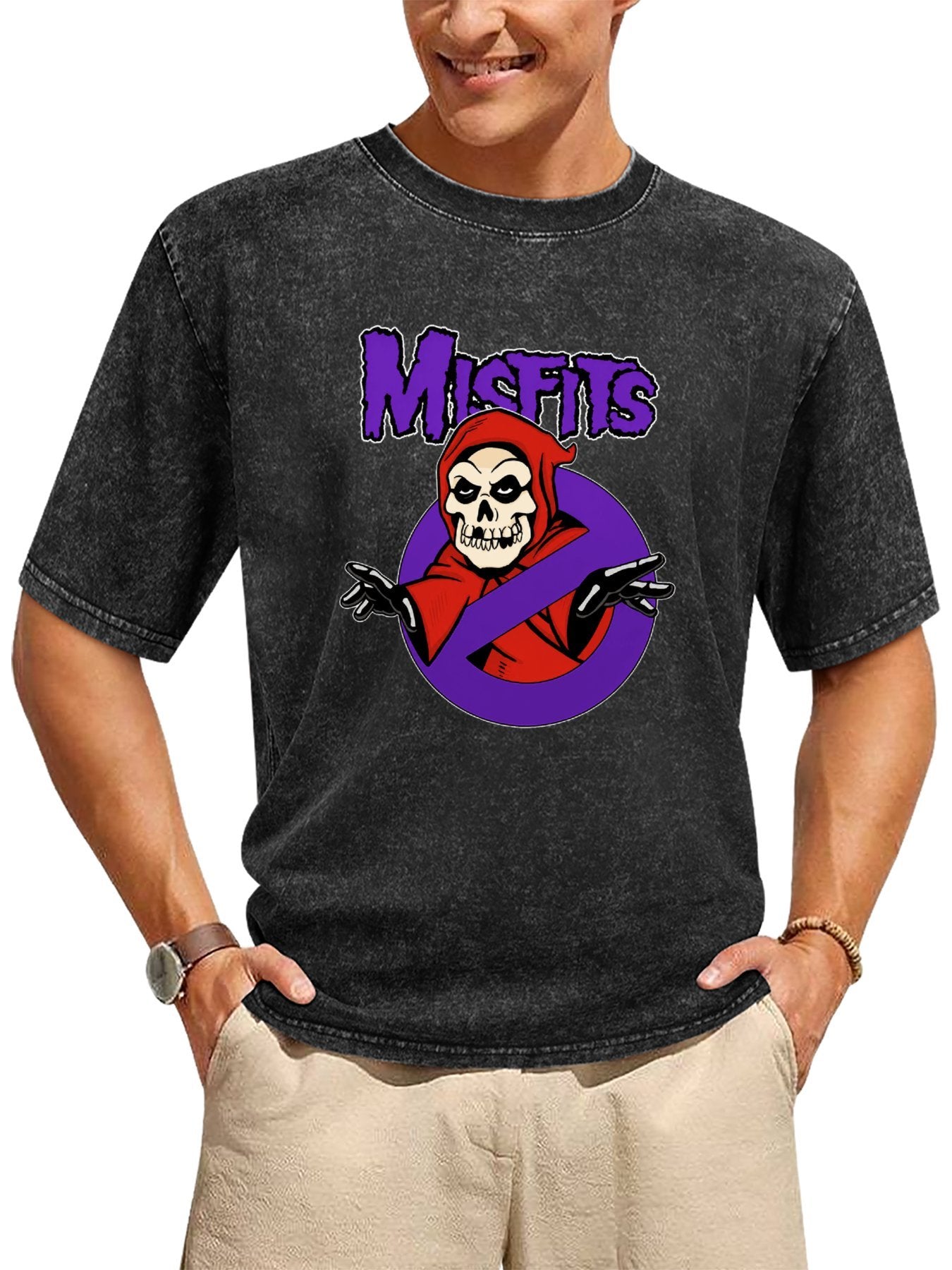Misfits Grim Reaper Purple Logo Graphic T-Shirt Secondary image