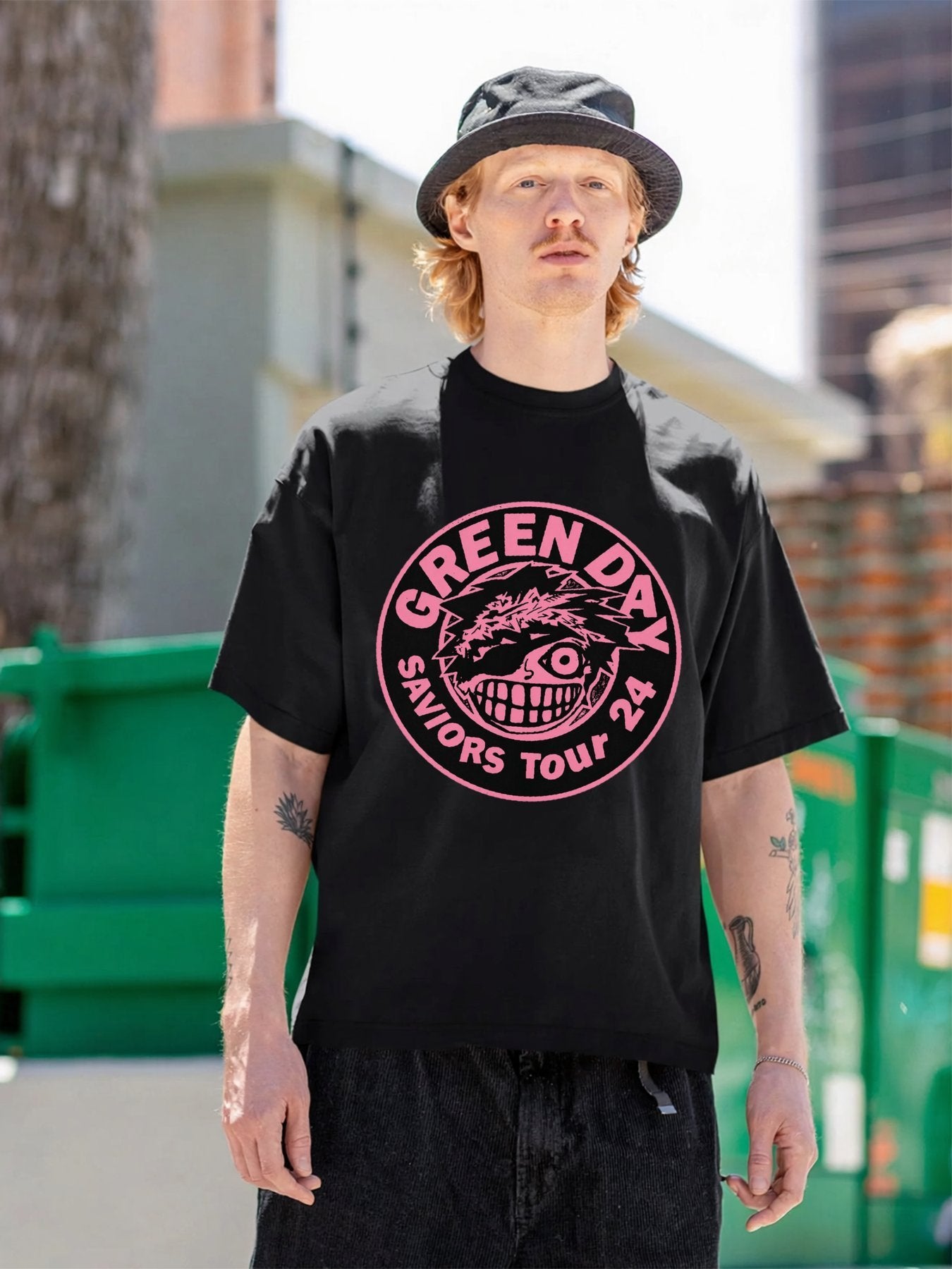 Green Day Savior Face Emblem Tour 2024 Graphic T-Shirt