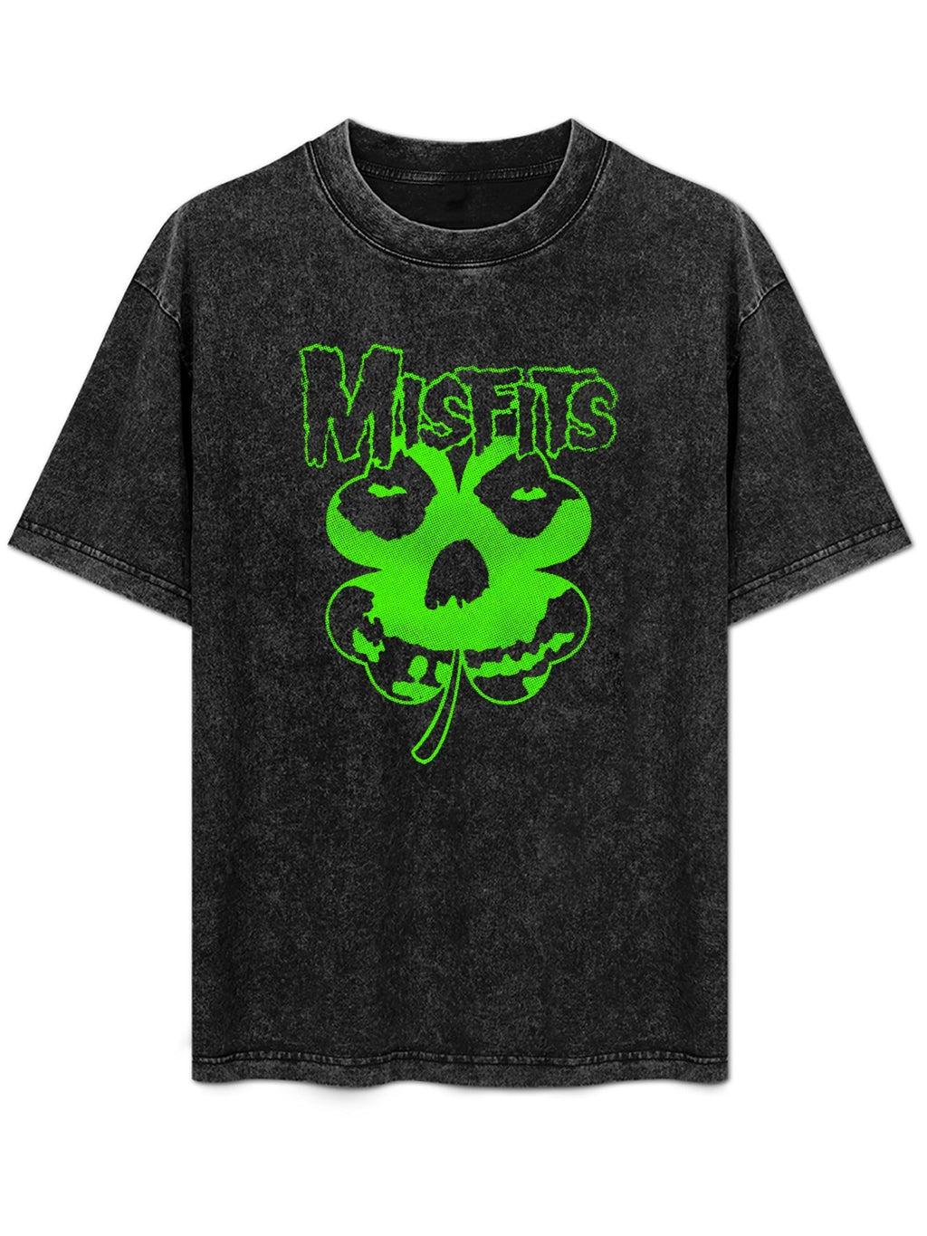 Misfits Green Shamrock Fiend Skull Graphic T-Shirt