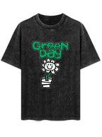 Green Day Smiling Flower Graphic T-Shirt