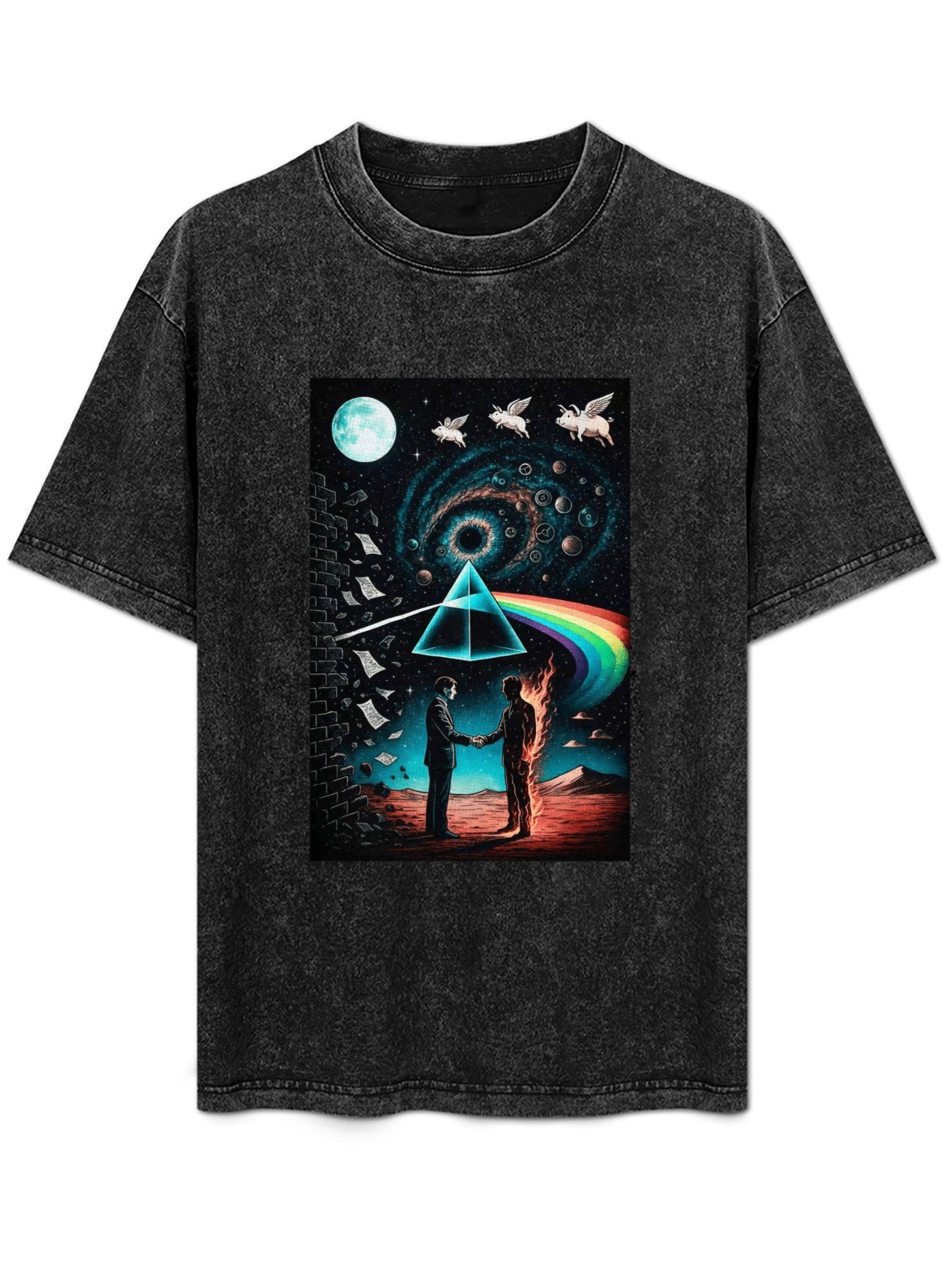 Vintage Pink Floyd Album Collage Graphic T-Shirt