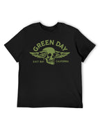 Green Day Winged Skull East Bay California Graphic T-Shirt