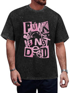 Vintage Washed Punk Is Not Dead Collage Graphic T-Shirt