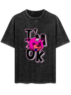 I'm OK Cartoon Bear Vintage Washed T-Shirt