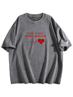 Heart on Beat Mind Offline Graphic Washed T-Shirt