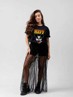 KISS Cartoon Mouse Face Logo Graphic T-Shirt