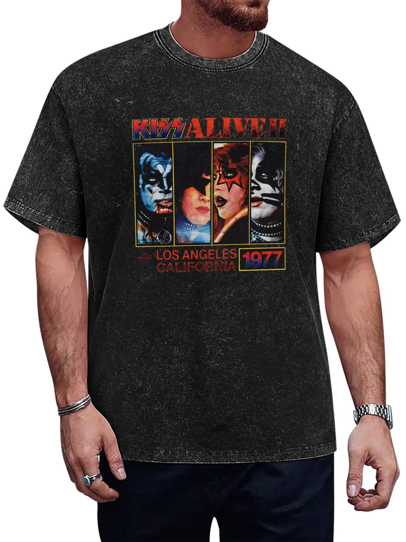 KISS Alive II Los Angeles 1977 Band Portrait T-Shirt