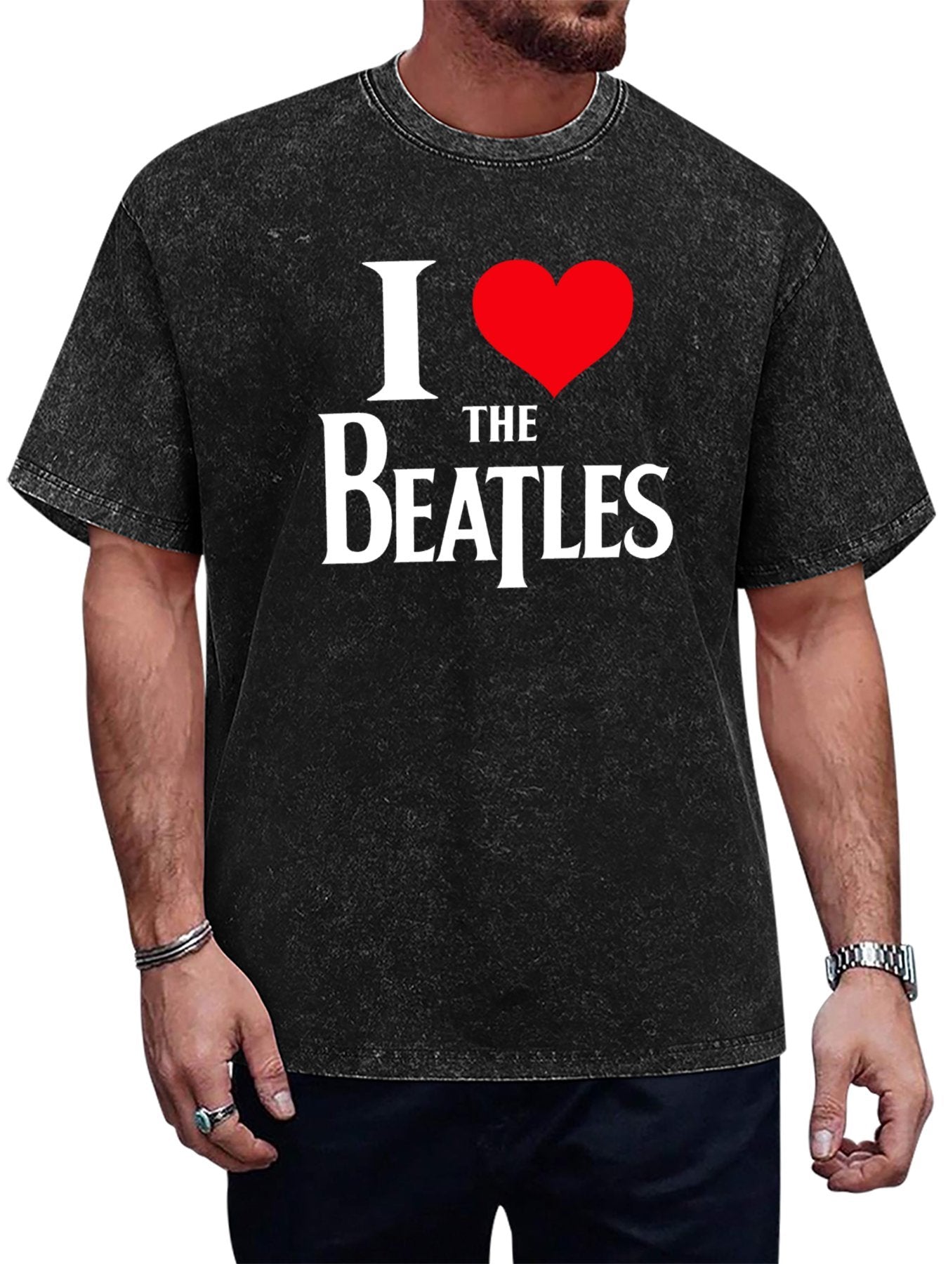 The Beatles I Love The Beatles Heart Logo Graphic T-Shirt Main image