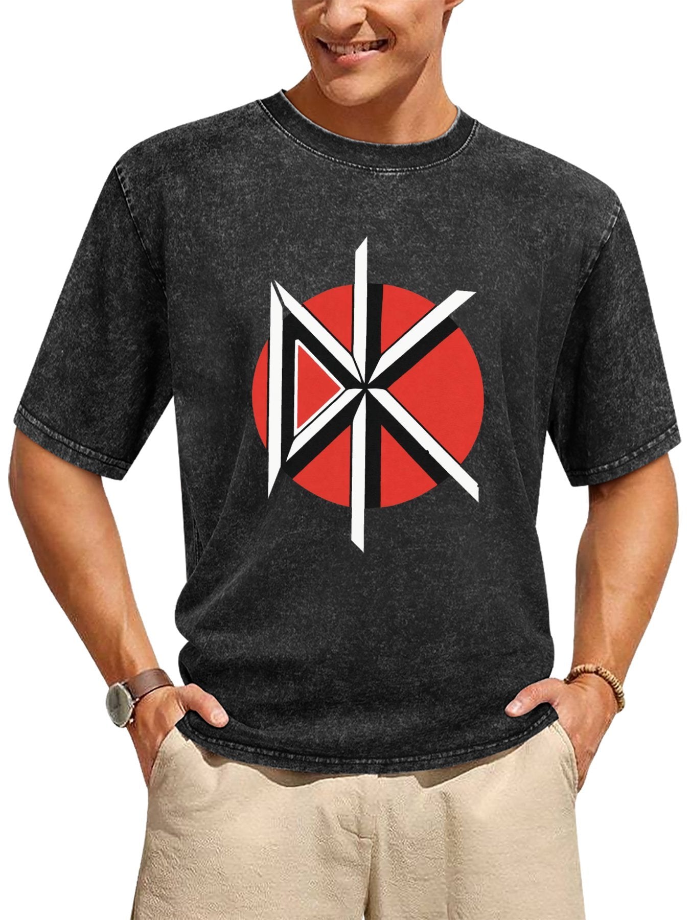 Vintage Washed Dead Kennedys Red Circle Logo Graphic T-Shirt