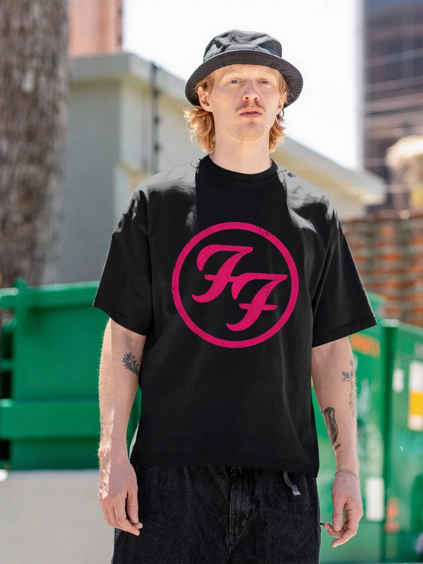 Foo Fighters Pink Circle Logo Graphic T-Shirt