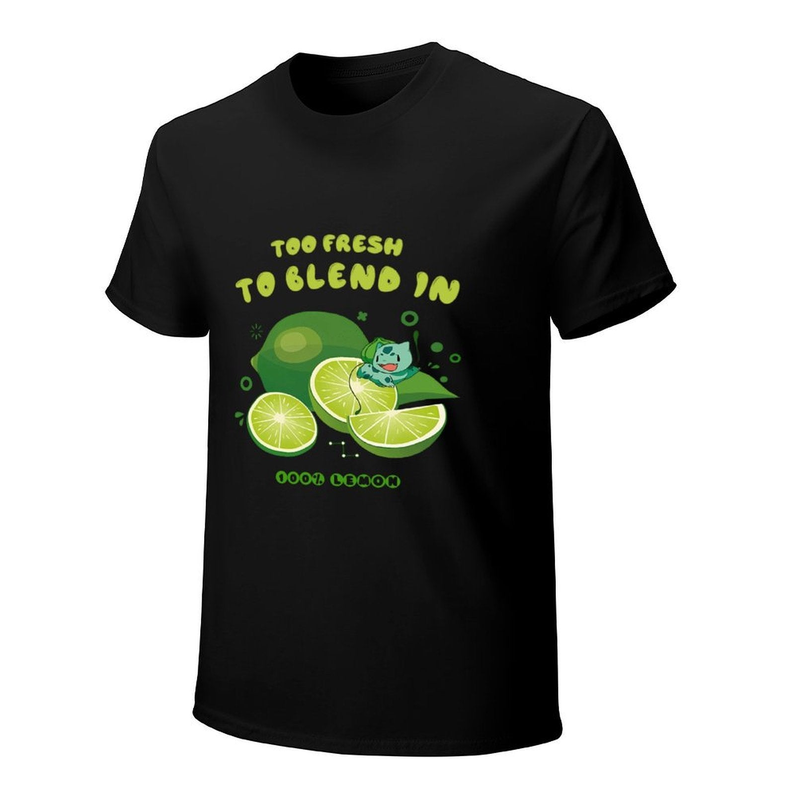 Too Fresh to Blend In Lime Graphic Black T-Shirt