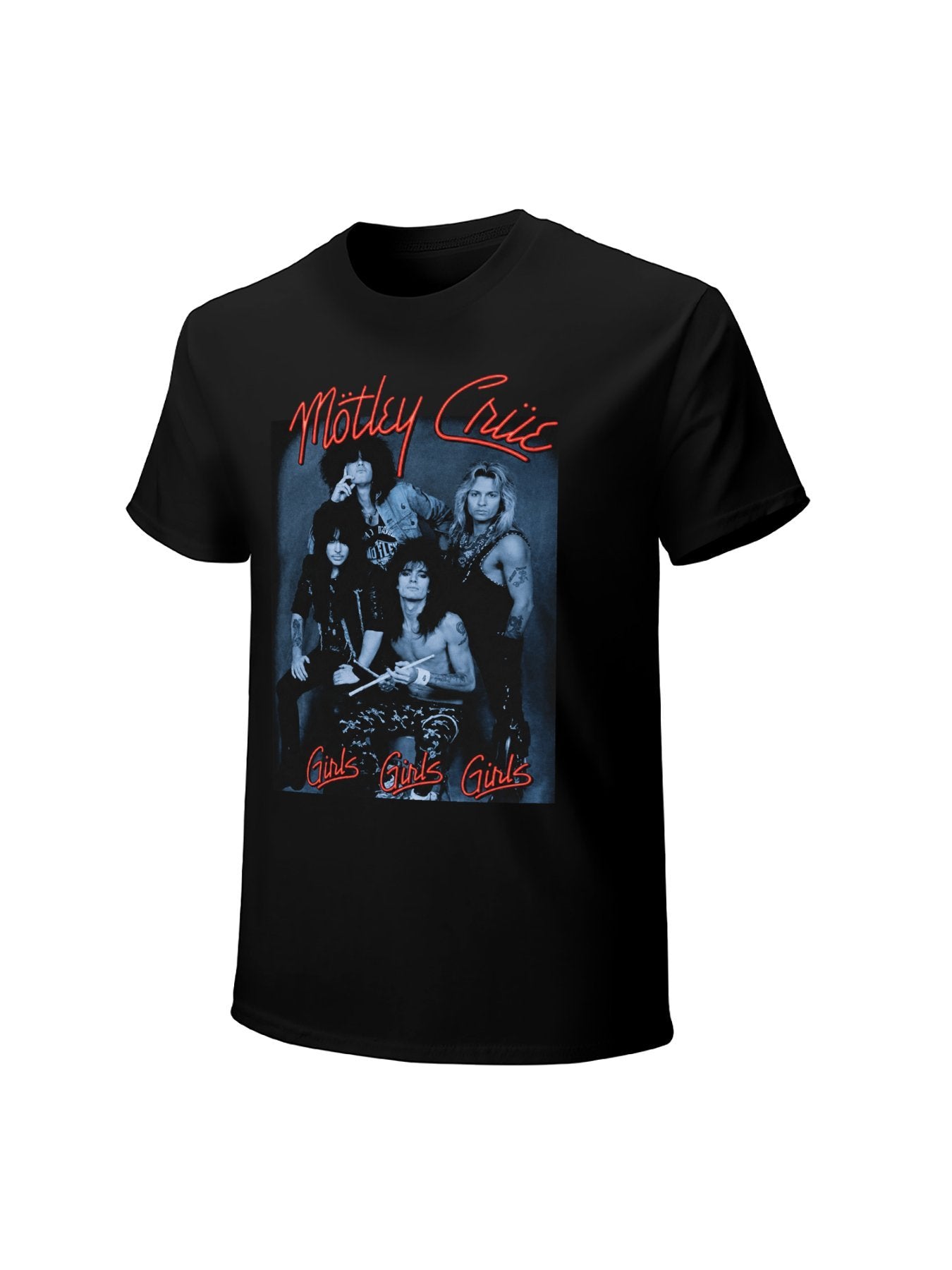 Mötley Crüe Girls Girls Girls Blue Photo Graphic T-Shirt
