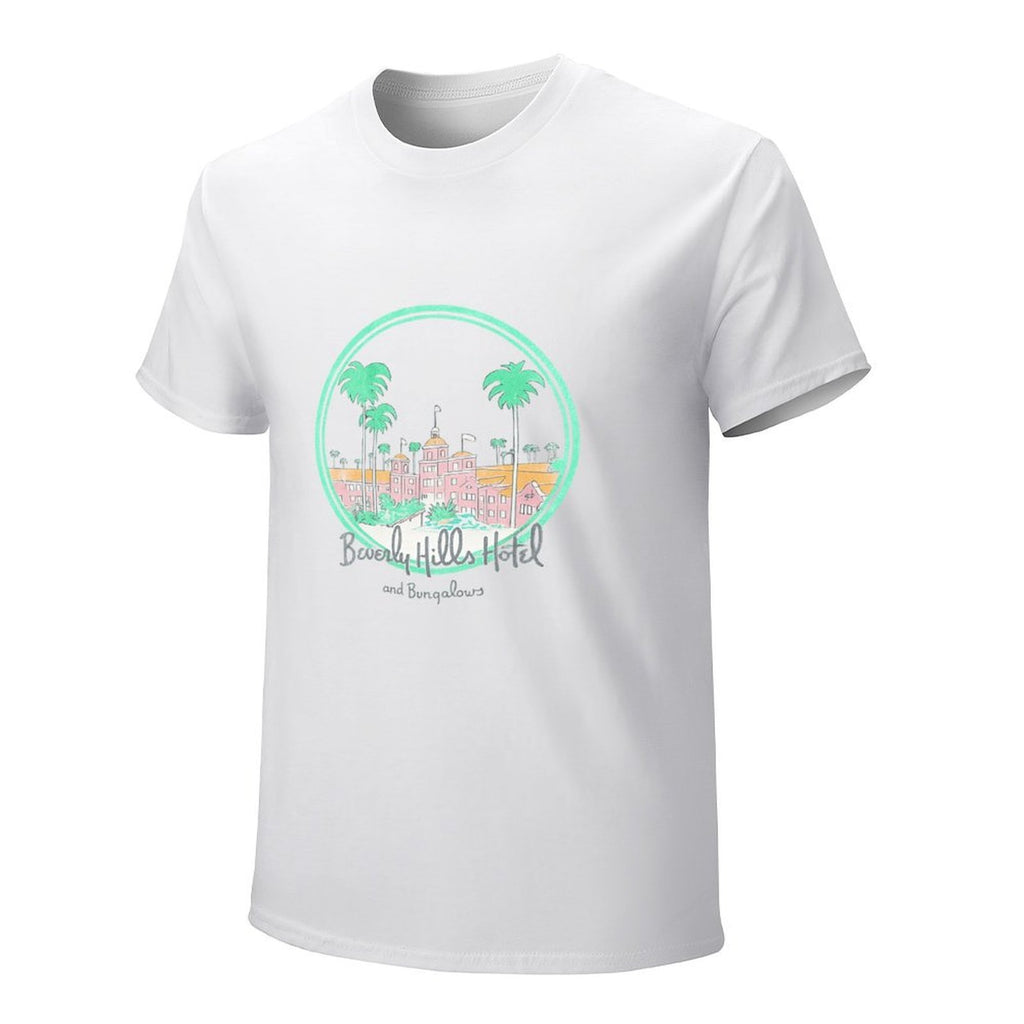 Beverly Hills Hotel and Bungalows Graphic White T-Shirt