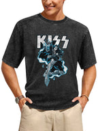 Vintage Washed KISS Cosmic Rock Star Graphic T-Shirt