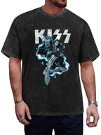 Vintage Washed KISS Cosmic Rock Star Graphic T-Shirt