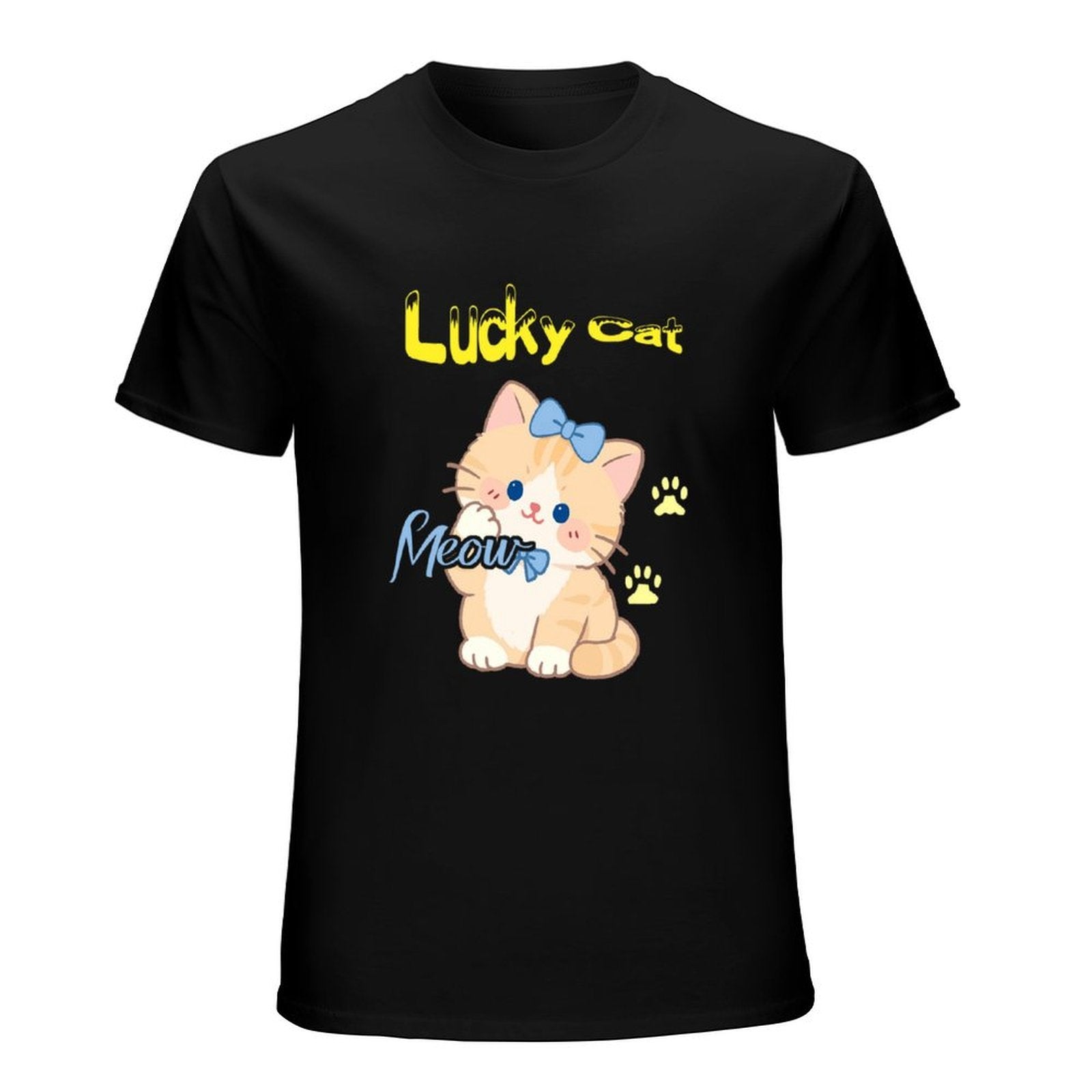 Lucky Cat Graphic Black T-Shirt Secondary image