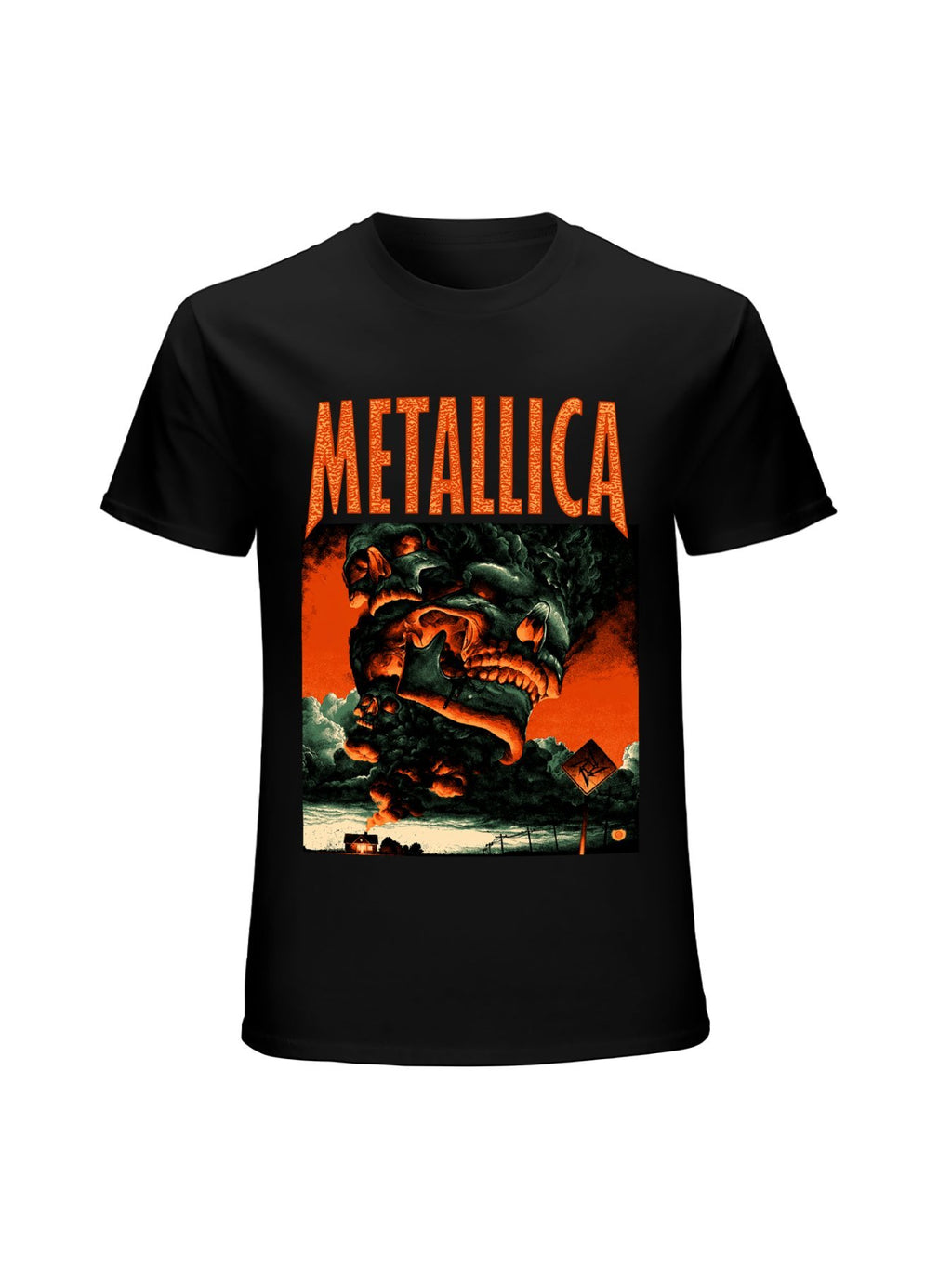 Metallica Fiery Skull Cloud Graphic T-Shirt