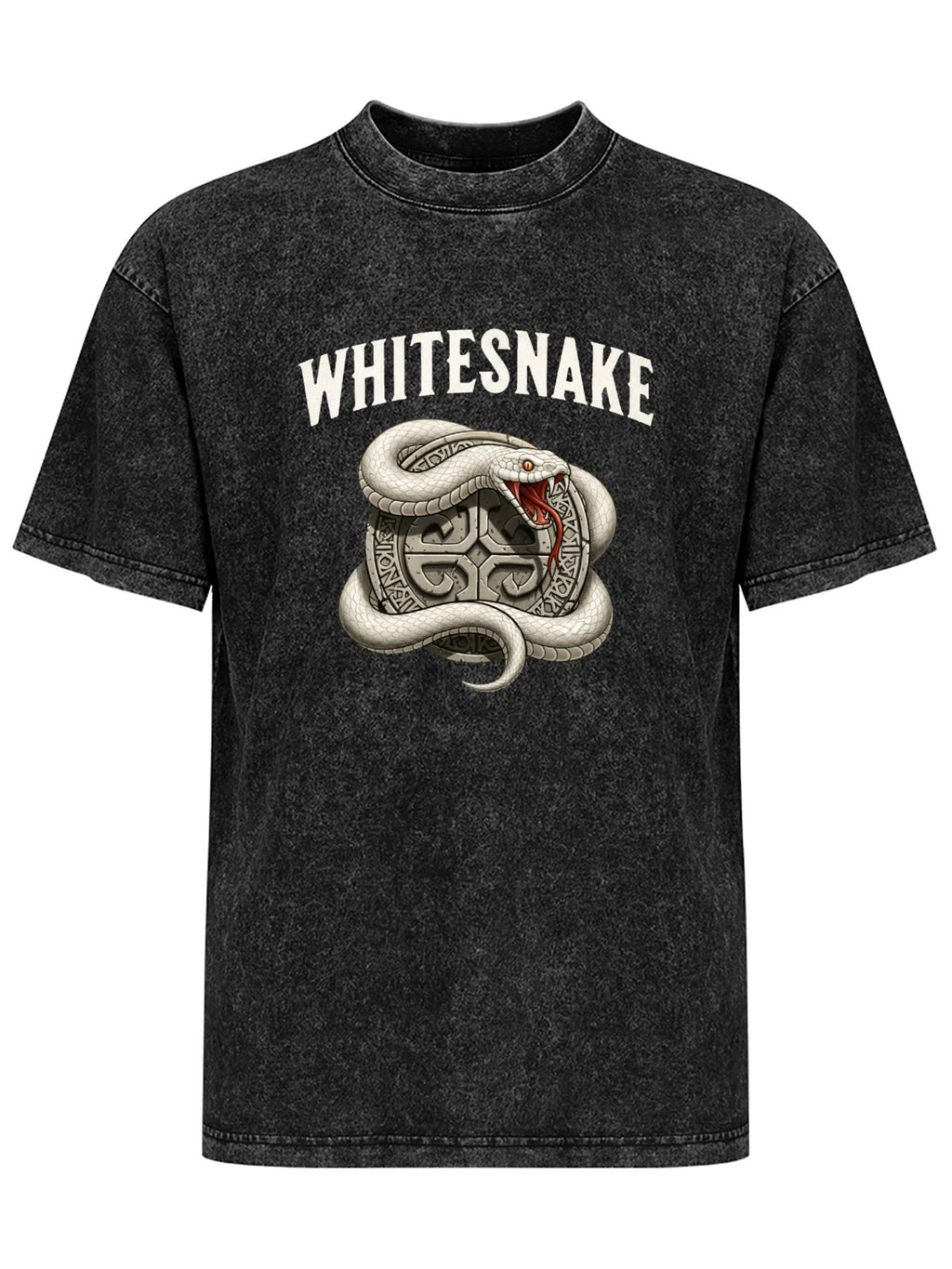 Vintage Washed Whitesnake Coiled Serpent Graphic T-Shirt