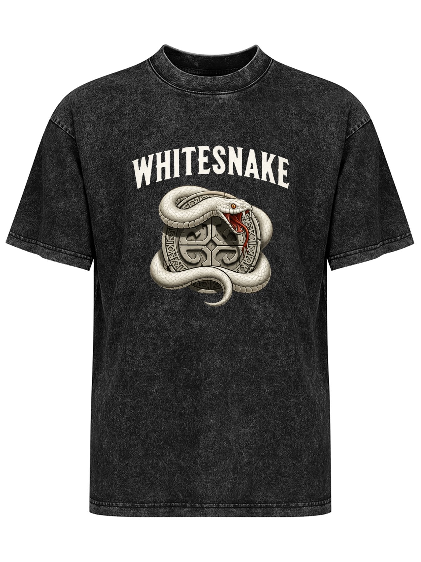 Vintage Washed Whitesnake Coiled Serpent Graphic T-Shirt
