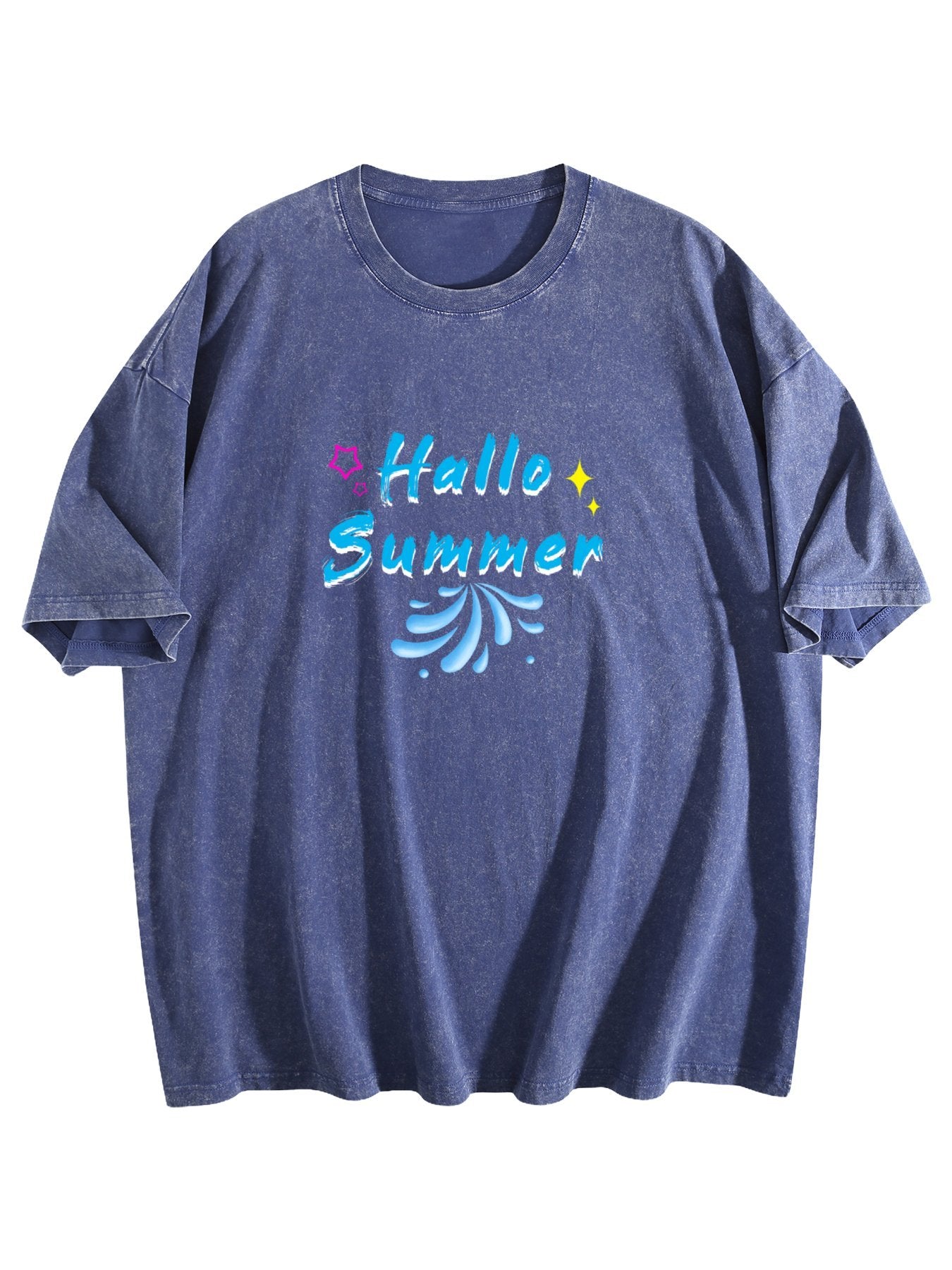 Hallo Summer Graphic Washed T-Shirt
