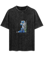 Abstract Cubist Portrait Washed Graphic T-Shirt