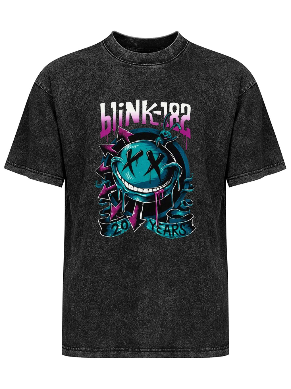 Vintage Washed Blink-182 20 Years Smiley Graphic T-Shirt