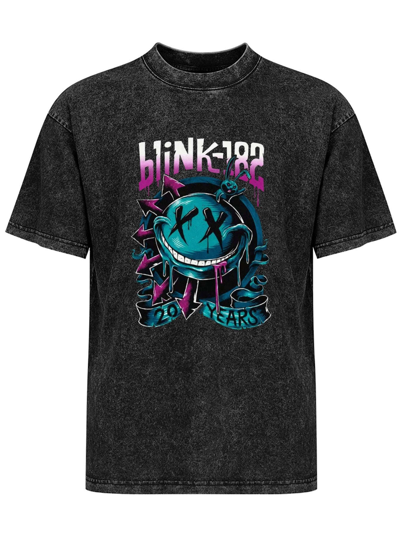 Vintage Washed Blink-182 20 Years Smiley Graphic T-Shirt