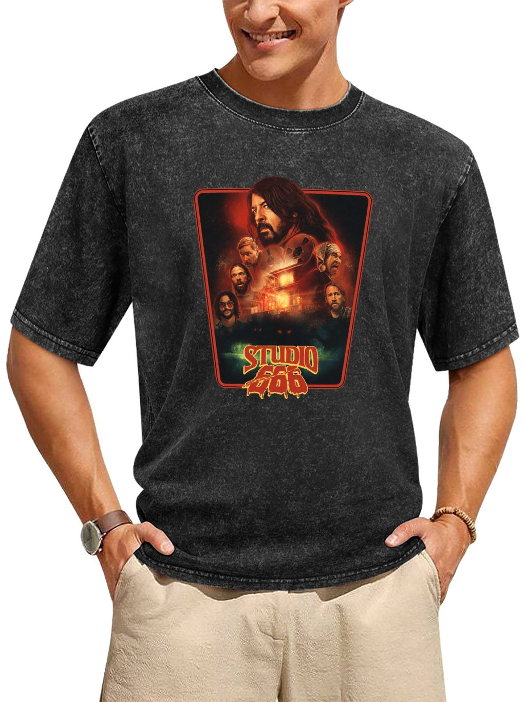 Foo Fighters Studio 666 Horror Band Portrait Graphic T-Shirt