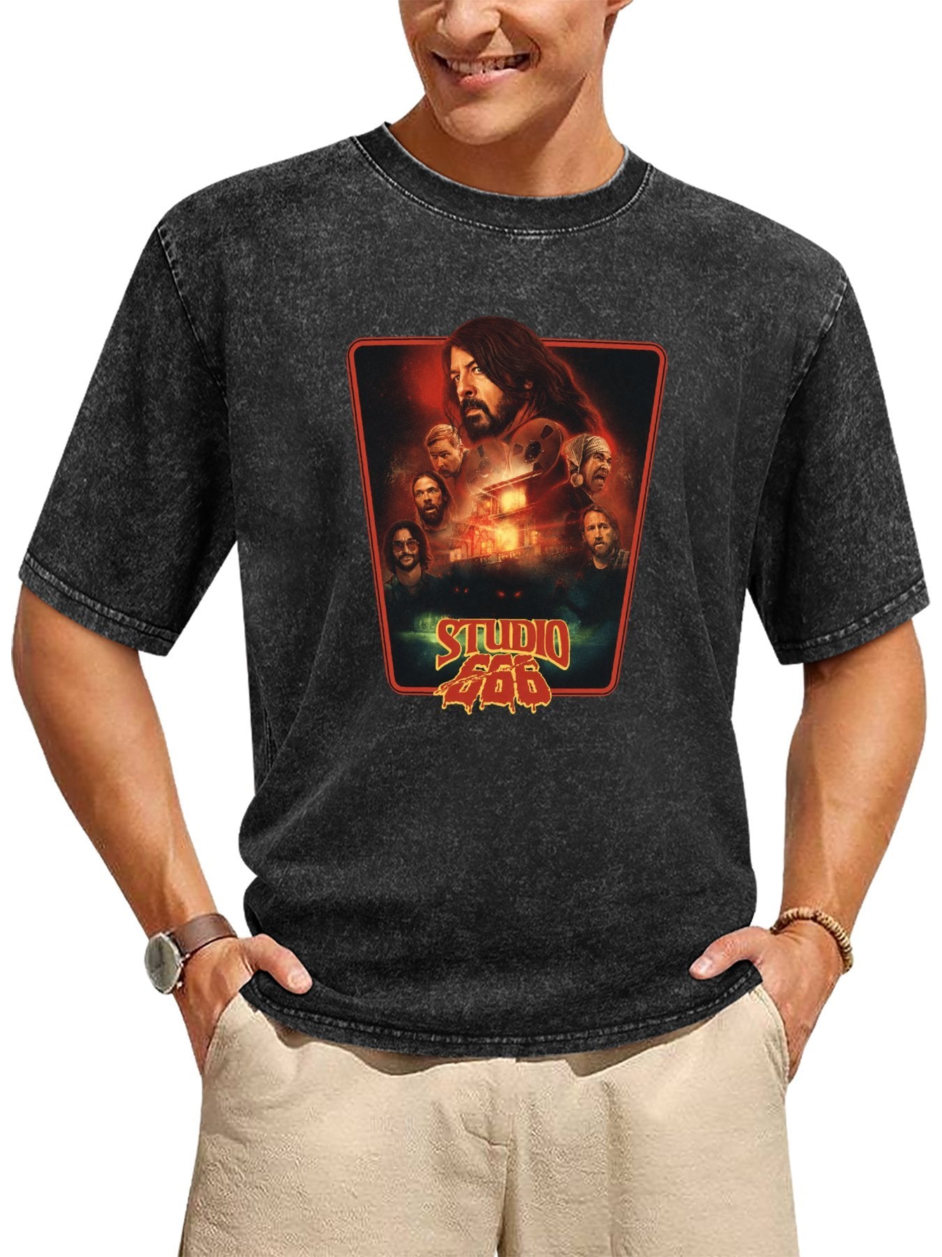 Foo Fighters Studio 666 Horror Band Portrait Graphic T-Shirt