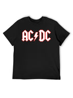 AC/DC White Red Glow Logo Graphic T-Shirt
