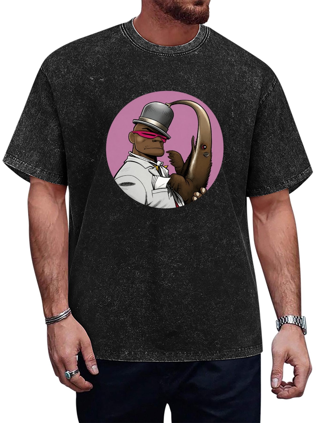 Gorillaz Russel Hobbs and Anteater Character Graphic T-Shirt Main image