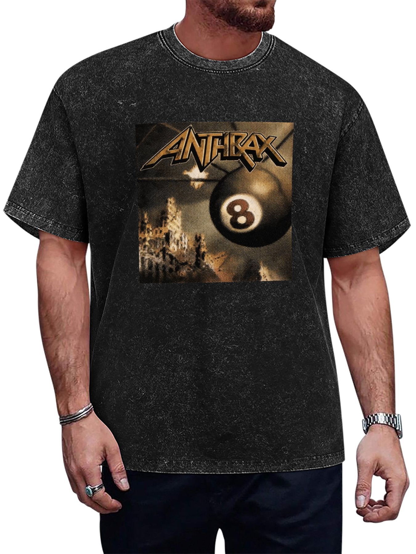 Vintage Washed Anthrax 8-Ball Graphic T-Shirt Main image