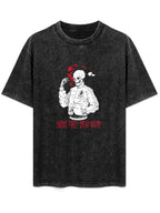 Smoke First Speak Never Skull Graphic Washed T-Shirt