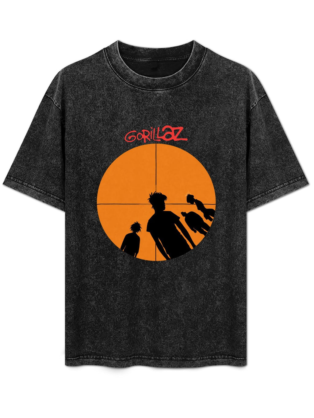Vintage Washed Gorillaz Sunset Silhouette Graphic T-Shirt