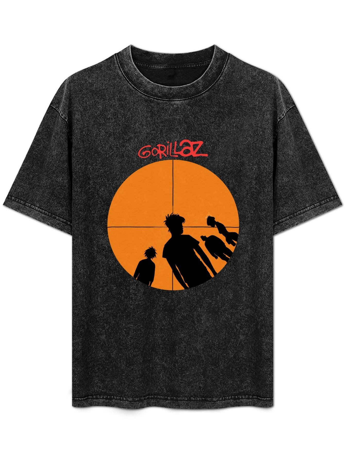 Vintage Washed Gorillaz Sunset Silhouette Graphic T-Shirt