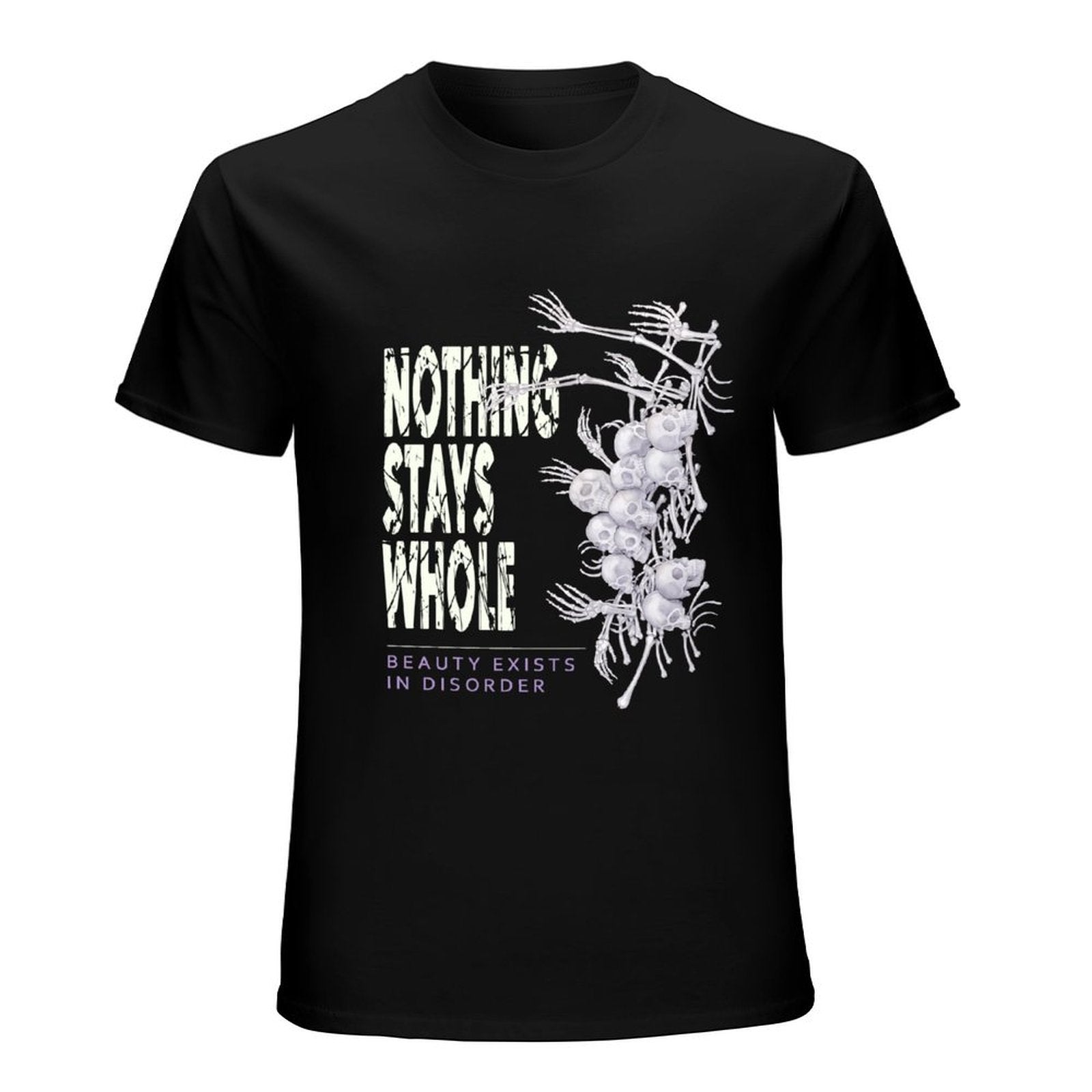 Nothing Stays Whole Skeleton Graphic Black T-Shirt