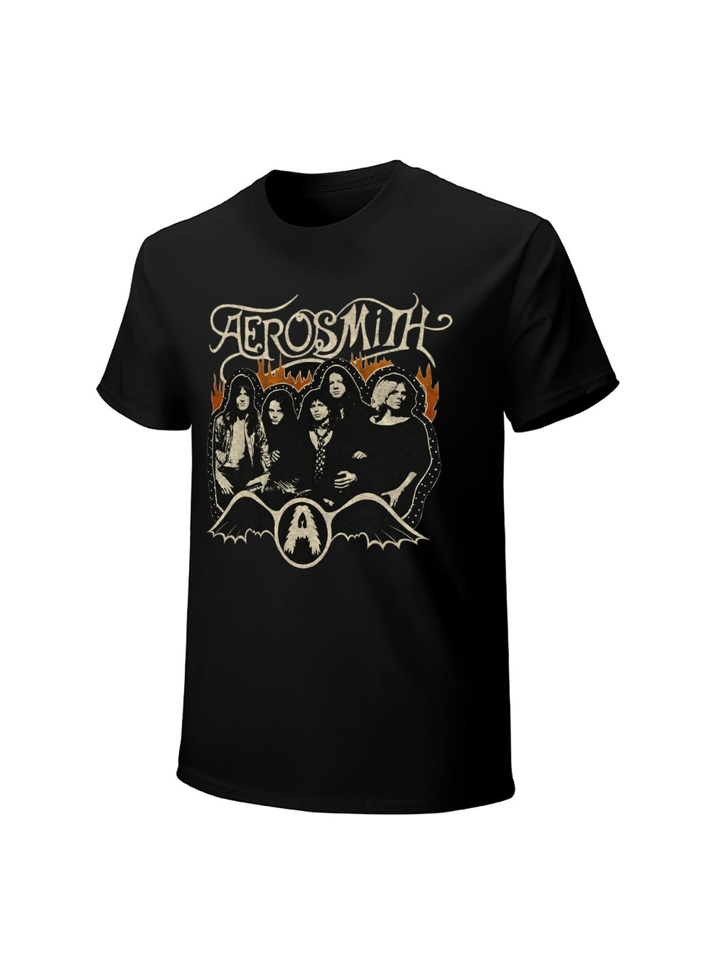 Aerosmith Band Portrait Flame Vintage Graphic T-Shirt