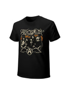 Aerosmith Band Portrait Flame Vintage Graphic T-Shirt