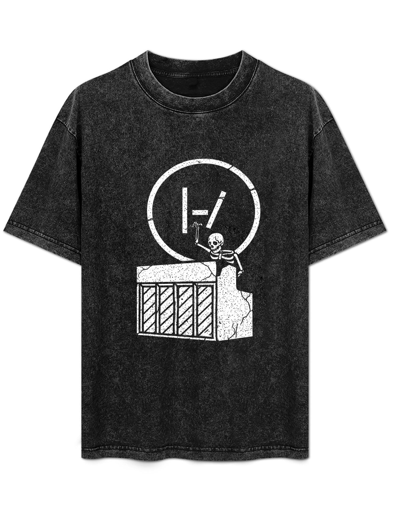 Vintage Washed Twenty One Pilots Skeleton Piano Graphic T-Shirt