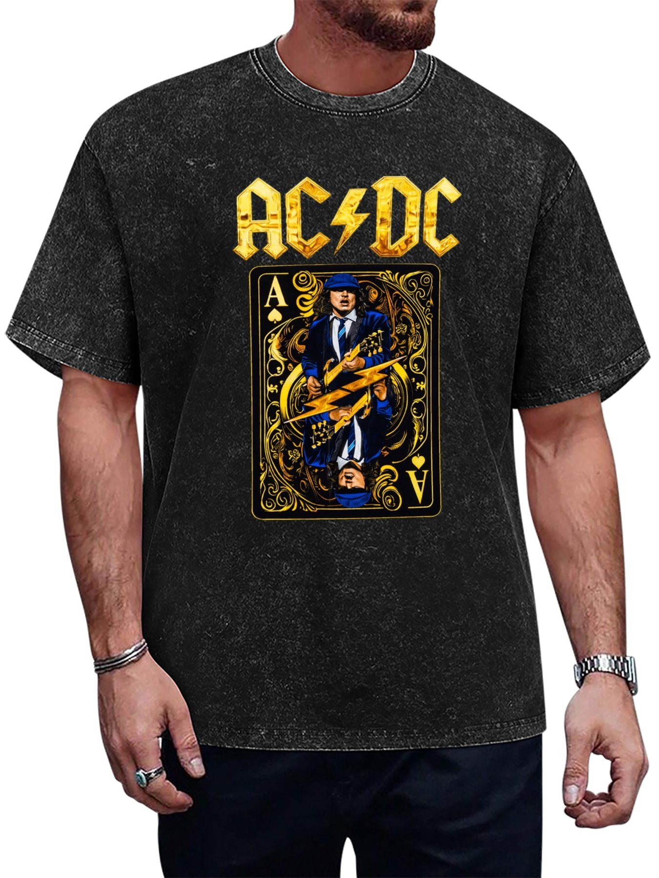 AC/DC Angus Young Ace Card Graphic T-Shirt Main image