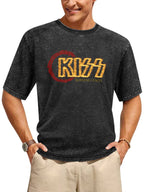 Vintage Washed KISS Burning Stages Graphic T-Shirt